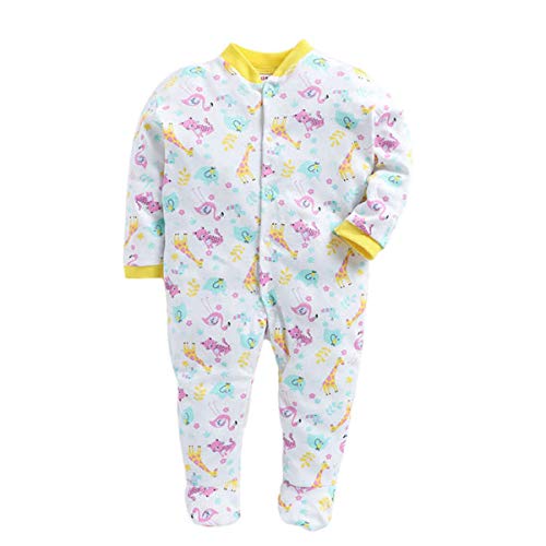 EIO® 100% Cotton Rompers Sleepsuits Jumpsuit Night Suits for Infants Newborn Baby Boys & Girls Pack of 3 (0-3 Months, Yellow) (6-9 Months, Yellow) - Image 2