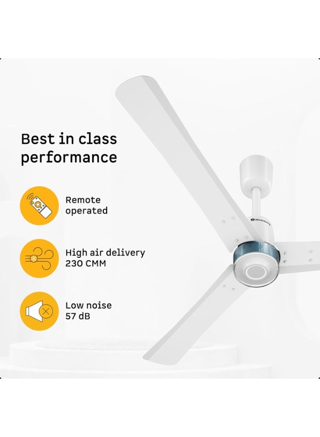 atomberg Renesa Elite 1200mm BLDC Ceiling Fan with Remote Control | BEE 5 star | High Air Delivery with Moonbeam LED Light | New Sleek Design | Newly Launched | 5 Year Warranty | Snow White - Image 3