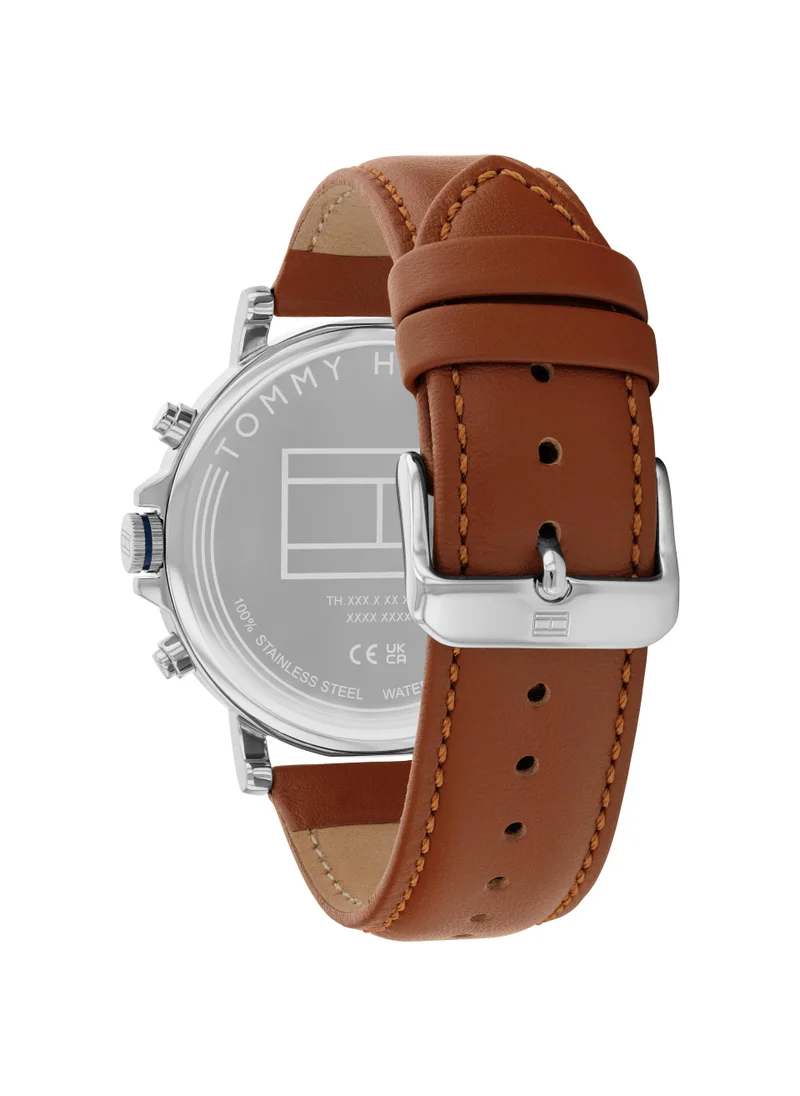 تومي هيلفيغر Tyson Multifunction Analog Leather Strap Watch