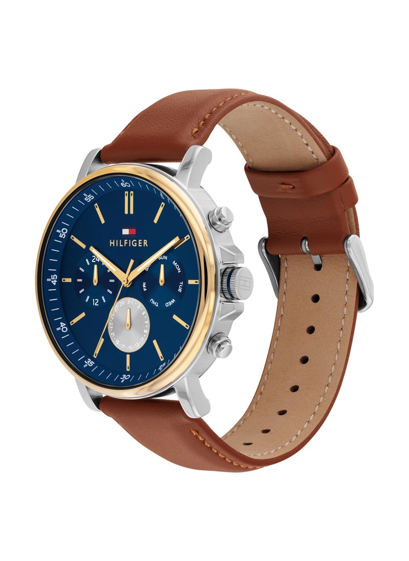 TOMMY HILFIGER Tyson Multifunction Analog Leather Strap Watch  - Image 3