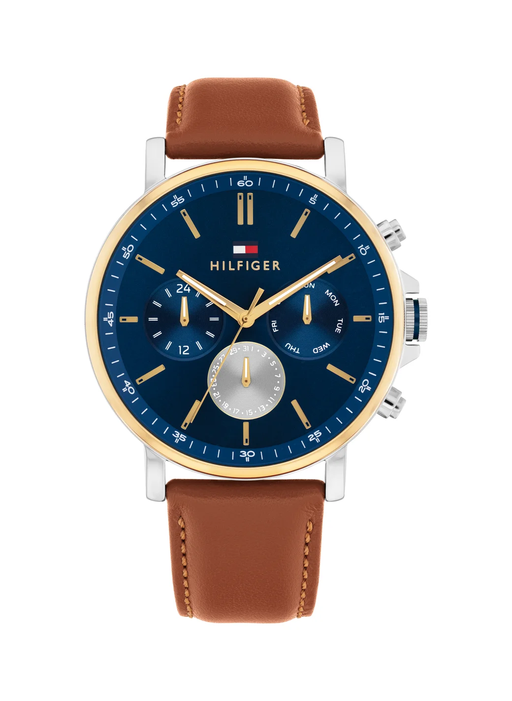 تومي هيلفيغر Tyson Multifunction Analog Leather Strap Watch