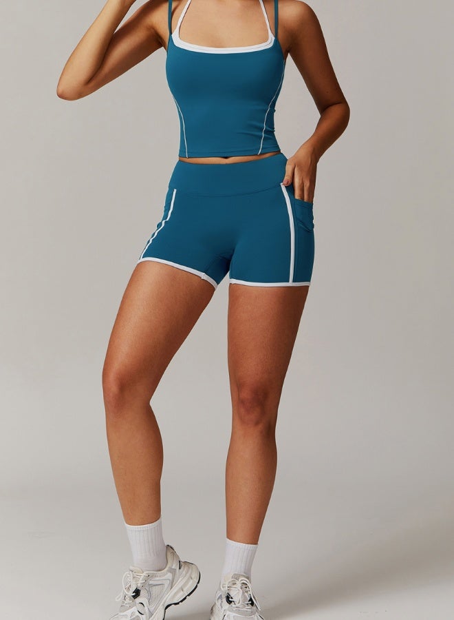 KAWN.YOGA Womens High Waist Contour Workout Sport Yoga Shorts Tummy Control  - Image 3