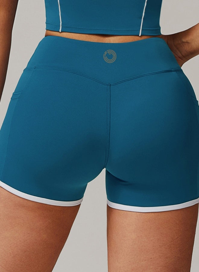 KAWN.YOGA Womens High Waist Contour Workout Sport Yoga Shorts Tummy Control  - Image 5