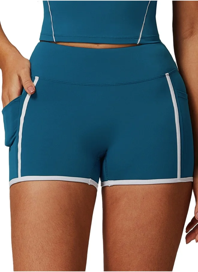 KAWN.YOGA Womens High Waist Contour Workout Sport Yoga Shorts Tummy Control