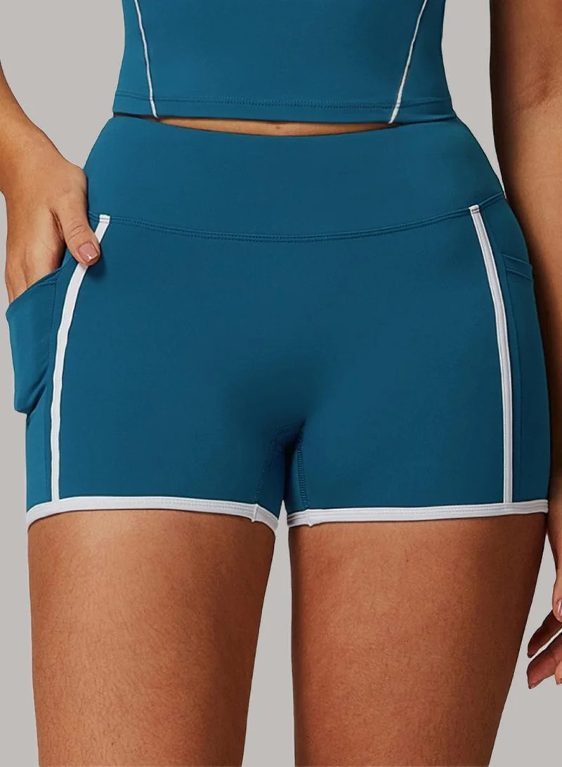 Womens High Waist Contour Workout Sport Yoga Shorts Tummy Control