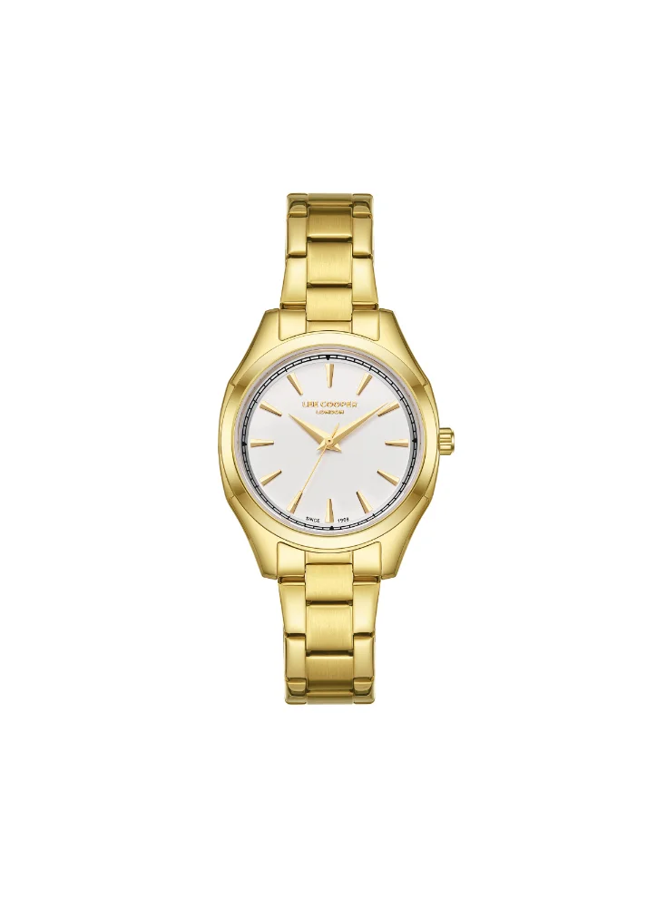 Lee Cooper Women's Analog Display Watch With Gold Metal Strap - LC08006.130