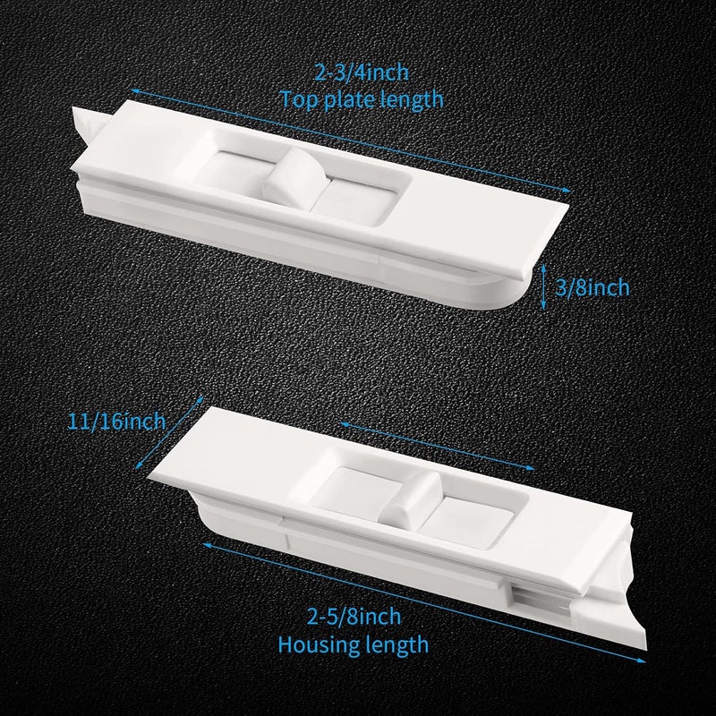 Jetec 4 Pieces Tilt Latch Pairs White Plastic Construction Snap-in Latch Pairs Spring Loaded Sliding Window Tilt Latch for Home Window Accessories - Image 2