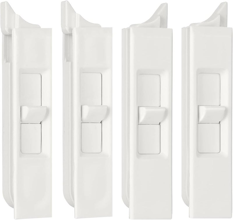 Jetec 4 Pieces Tilt Latch Pairs White Plastic Construction Snap-in Latch Pairs Spring Loaded Sliding Window Tilt Latch for Home Window Accessories - Image 1