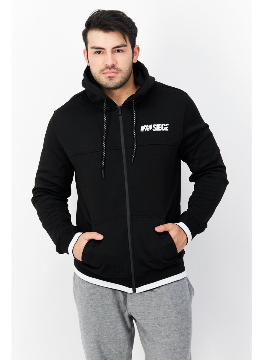 Men Hooded Long Sleeve Graphic Print Sweatshirt, Black - pzsku/Z0C4CFC035D6534653DE2Z/45/_/1724350945/254667bc-1ee1-4ca5-9c97-41578b71805e