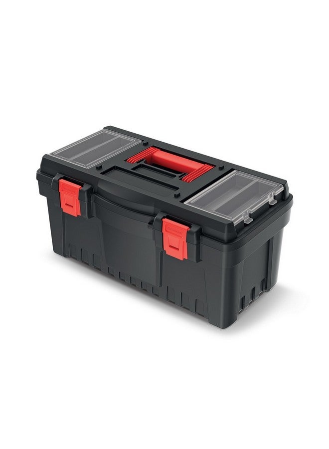 Kistenberg Dark Ergonomic Handle Tool Box with Compartment Black and Red 55 cm KDR5530 - Image 1