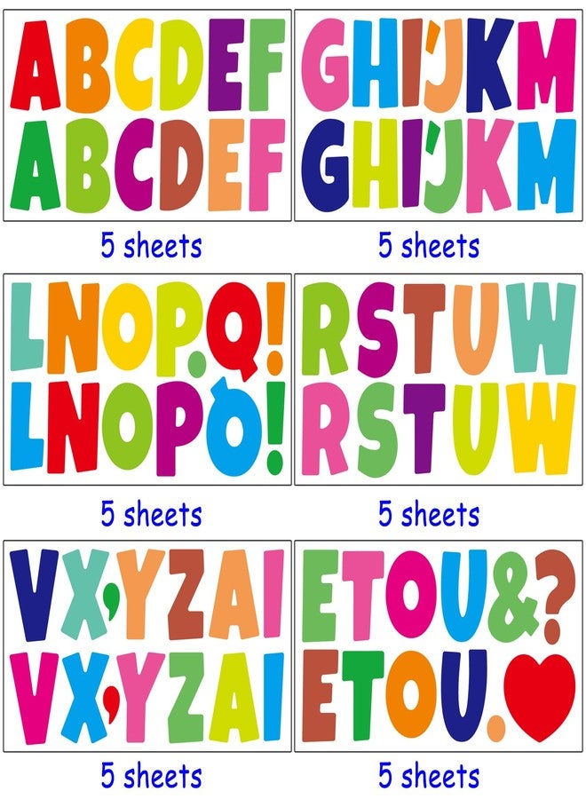 Bemeol 360 Pcs 30 Sheets Bulletin Board Letters 2.5 Inches Alphabet Stickers Self Adhesive Stick on Letters for Poster Board Classroom School Home Decor(Colorful) - Image 3