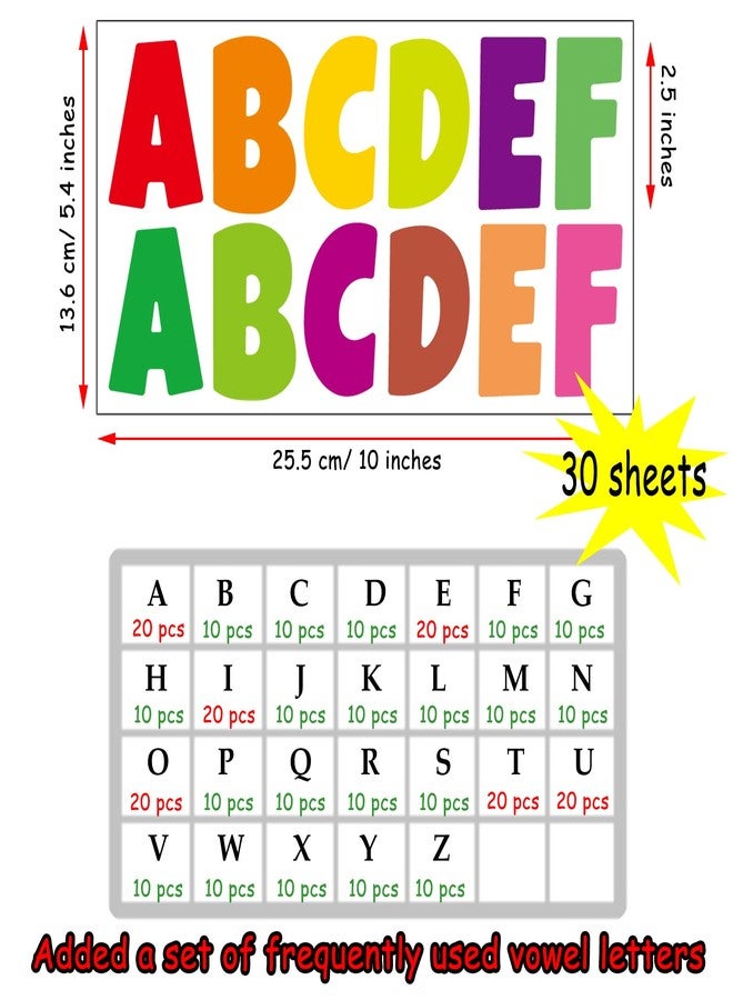 Bemeol 360 Pcs 30 Sheets Bulletin Board Letters 2.5 Inches Alphabet Stickers Self Adhesive Stick on Letters for Poster Board Classroom School Home Decor(Colorful) - Image 2