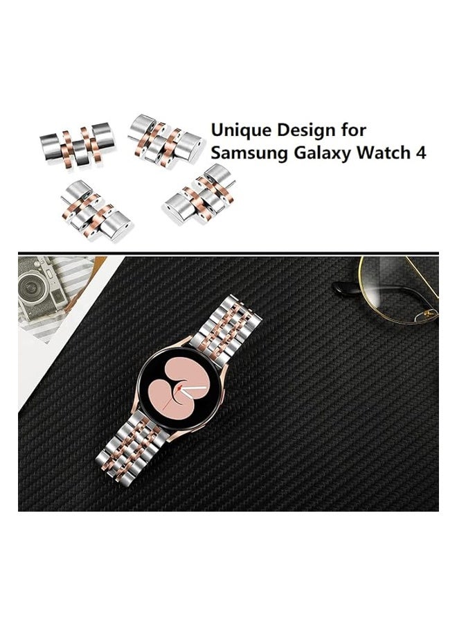O Ozone Metal Band For Samsung Galaxy Watch 7 6 5 4 FE 40mm 44mm 45mm/Galaxy Watch 6 4 Classic 43mm 47mm 42mm 46mm, 20mm Premium Solid Stainless Steel Replacement Strap for Men - Silver Gold  - Image 5