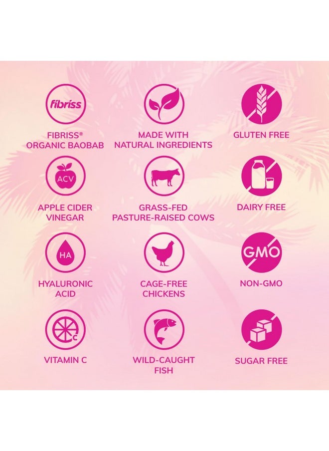 SkinnyFit - SkinnyFit Super Youth Tropical Punch Multi-Collagen Peptides + Probiotics, Baobab Fiber, Apple Cider Vinegar, Hyaluronic Acid, & Vitamin C, Skin, Hair, Joint & Metabolism Support, 30 Servings - Image 1
