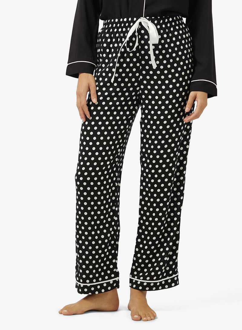 Ginger Polka Dot Button Down Shirt & Pyjama Set - Image 3