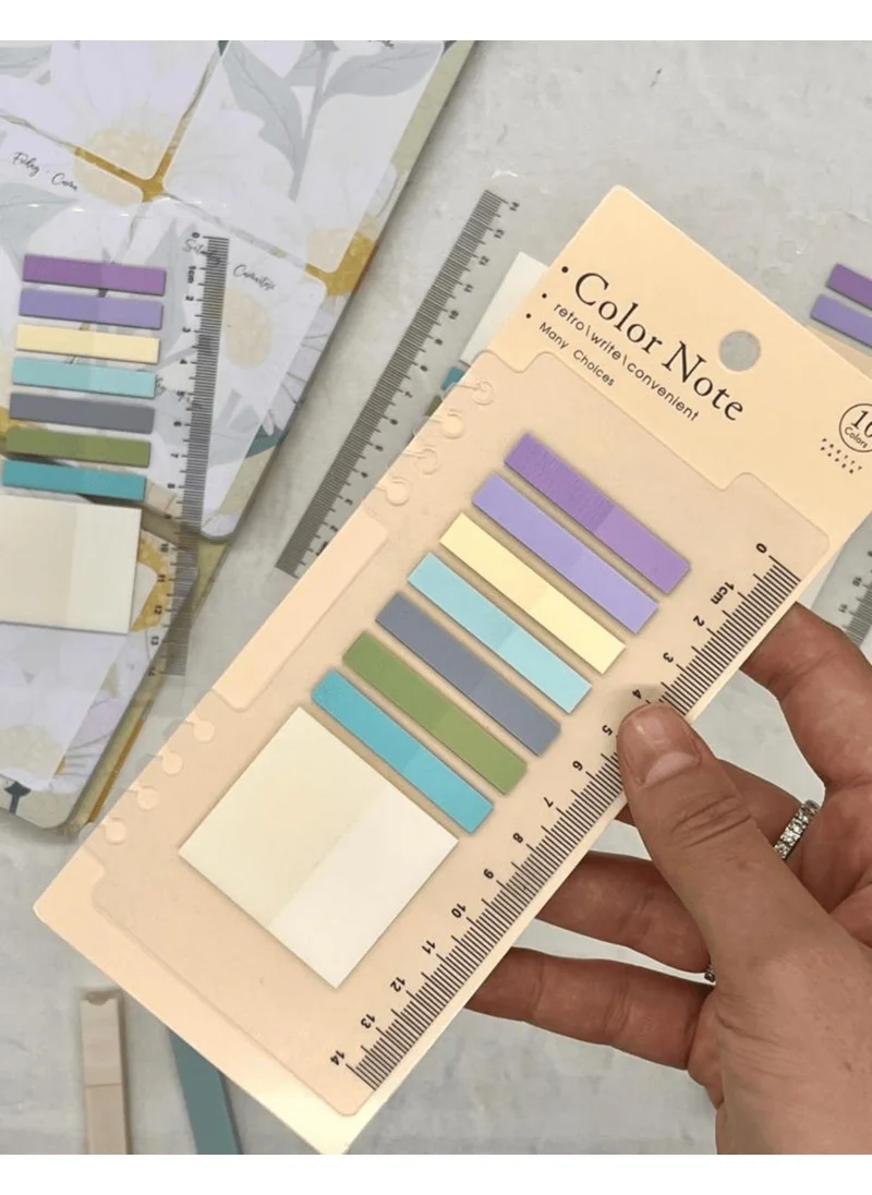 Kağıt Gemi Dükkan Paper Ship Shop 8 Colored Ruler Purple and Blue Shades Transparent Pet Index Index Sticker Sticky Note Post It