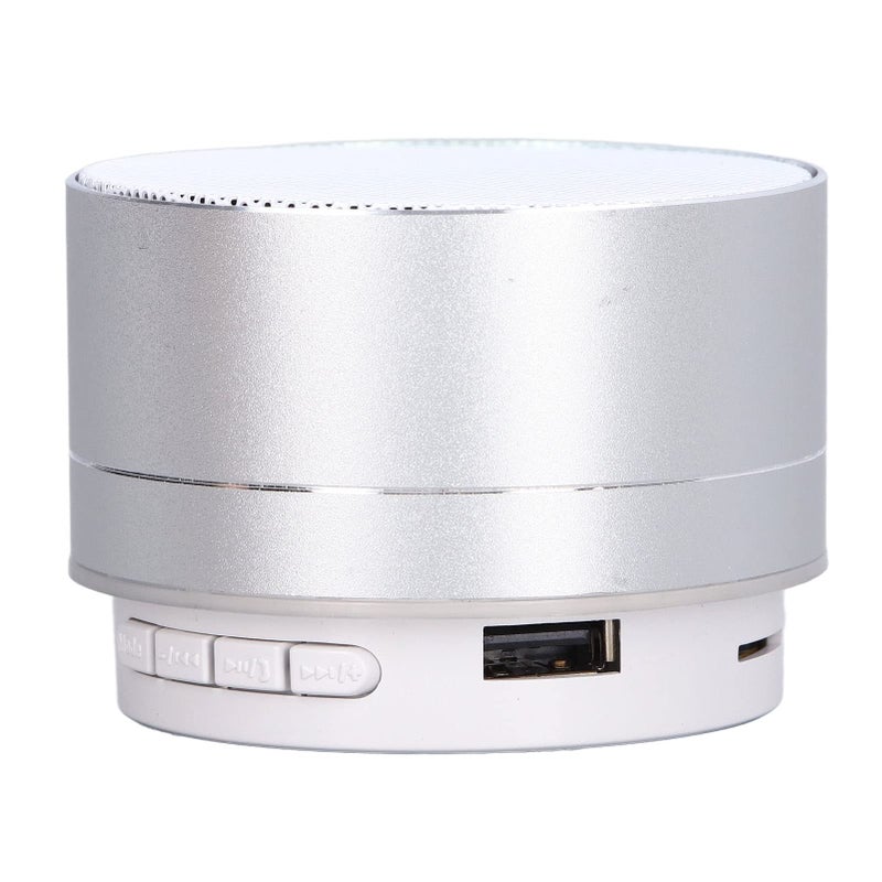 Portable Bluetooth Speaker with Subwoofer Aluminum Alloy Silver Grey for Outdoor Party - Image 2