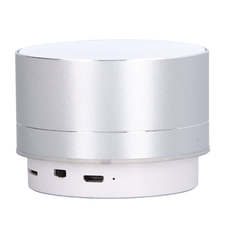Portable Bluetooth Speaker with Subwoofer Aluminum Alloy Silver Grey for Outdoor Party - Image 3