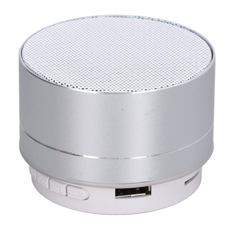 Portable Bluetooth Speaker with Subwoofer Aluminum Alloy Silver Grey for Outdoor Party - Image 4