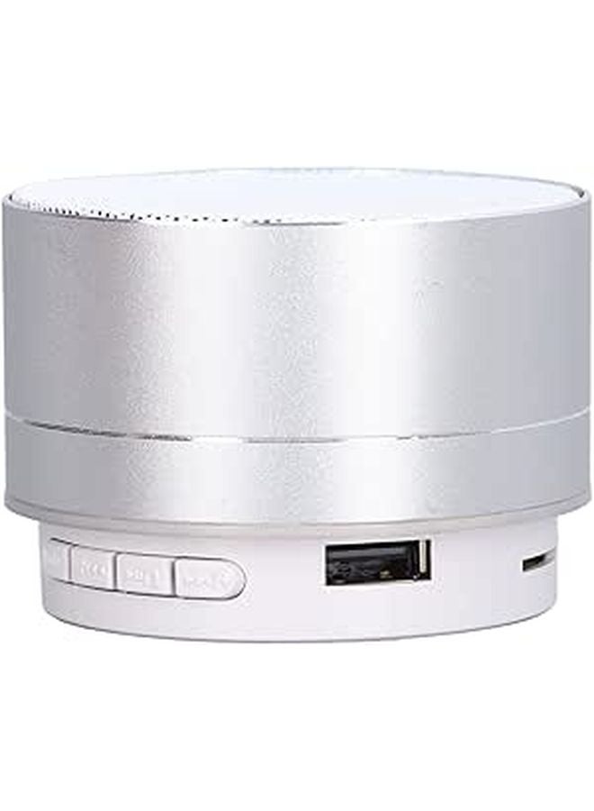 Portable Bluetooth Speaker with Subwoofer Aluminum Alloy Silver Grey for Outdoor Party - Image 1