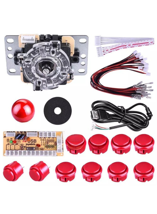 لتقوم بها بنفسك مجموعة عصا التحكم أركيد USB وحدة تحكم ألعاب الكمبيوتر لوحة سانوا عصا التحكم زر الملحقات-لون المنتج: أسود - Image 2