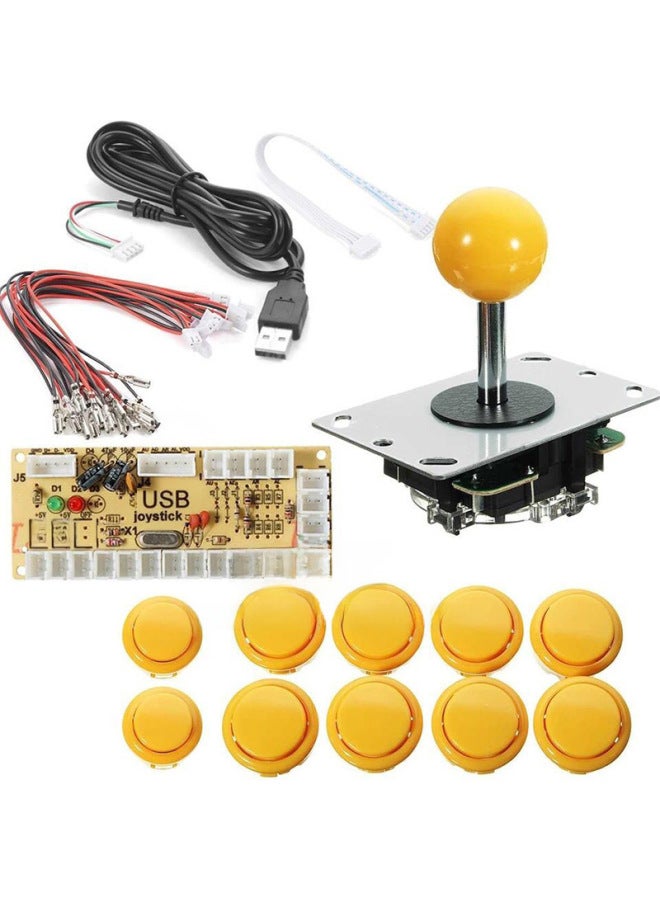 لتقوم بها بنفسك مجموعة عصا التحكم أركيد USB وحدة تحكم ألعاب الكمبيوتر لوحة سانوا عصا التحكم زر الملحقات-لون المنتج: أسود - Image 4