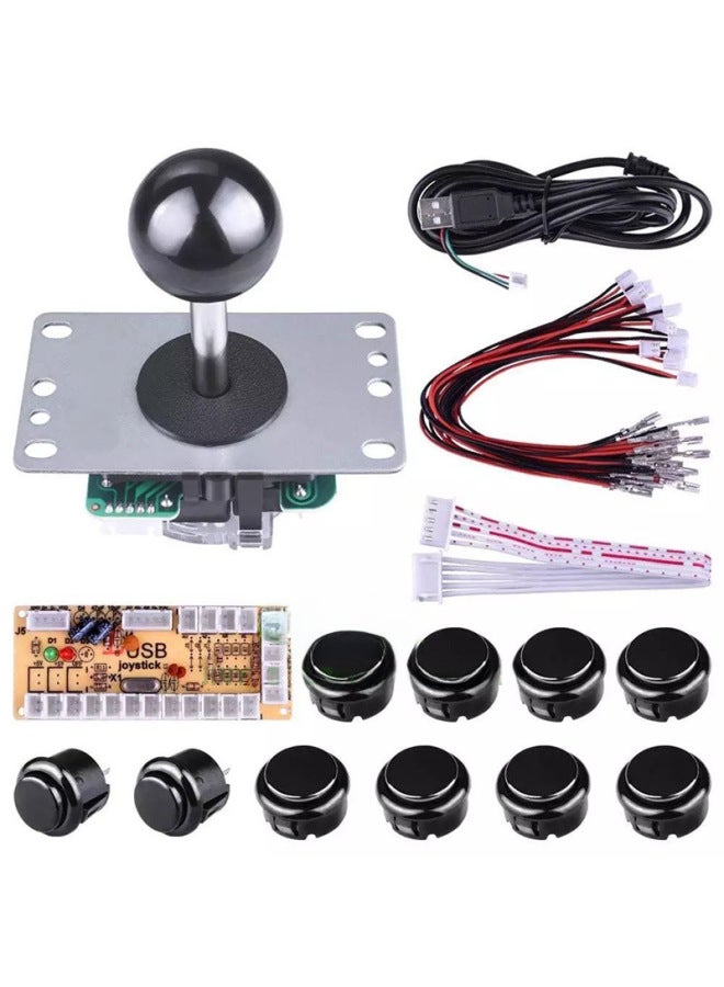 لتقوم بها بنفسك مجموعة عصا التحكم أركيد USB وحدة تحكم ألعاب الكمبيوتر لوحة سانوا عصا التحكم زر الملحقات-لون المنتج: أسود - Image 1