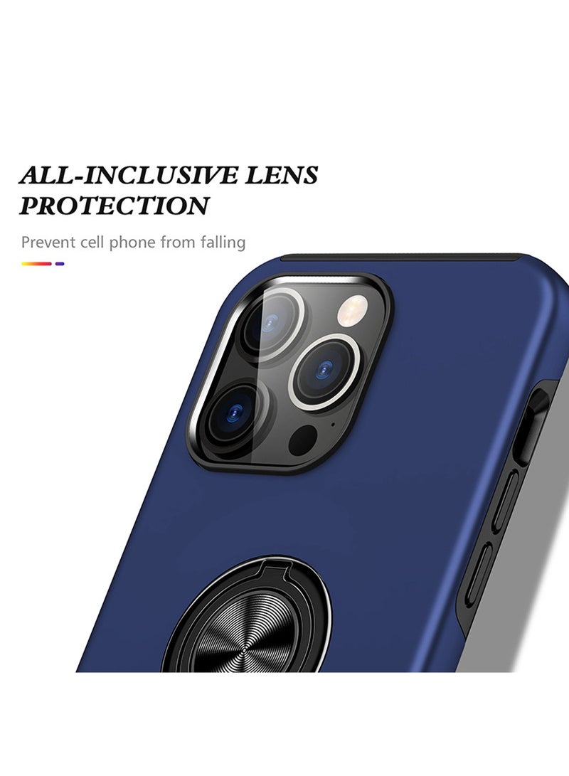 iPhone 14 Pro Case Cover with Finger Ring Metal Stand Kickstand 【Support Magnetic Car Holder】 Phone Comfortable Hold Feeling Anti-scratch Shockproof Back Cover for iPhone 14 Pro - Image 3