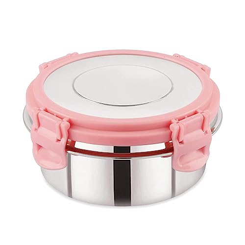 Black Olive Leak Proof Click and Seal Lock Stainless Steel Storage/Air Tight Tiffin Container/Lunch Container with Steel lid Fusion (150 ml) - Image 1