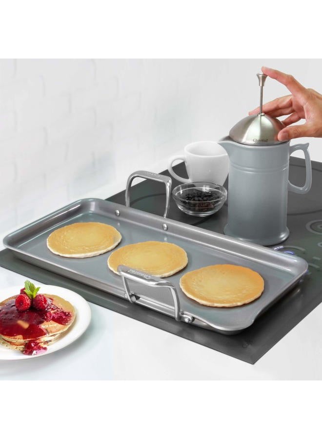 Chantal SLT60-48C Spacious Stainless Steel Griddle 19" x 9.5" - Image 3