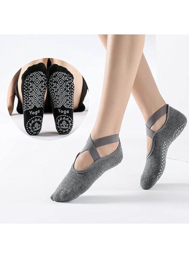 Halamine 3 Pairs Sports Yoga Socks for Women ，Yoga Special Sports Socks,PVC Particles not Only Non-slip but Also Can Massage the Soles of the Feet  - Image 2