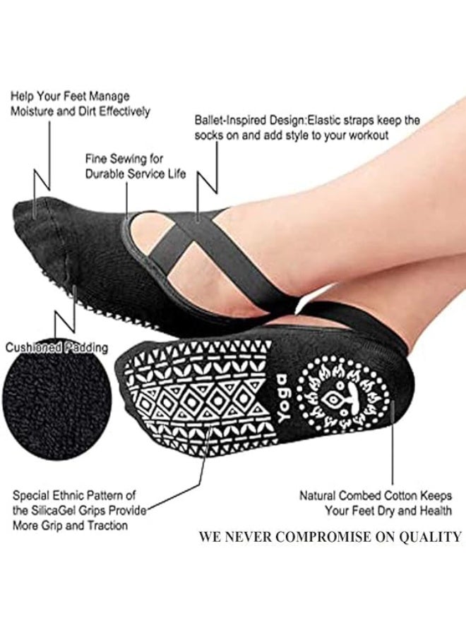 Halamine 3 Pairs Sports Yoga Socks for Women ，Yoga Special Sports Socks,PVC Particles not Only Non-slip but Also Can Massage the Soles of the Feet  - Image 3