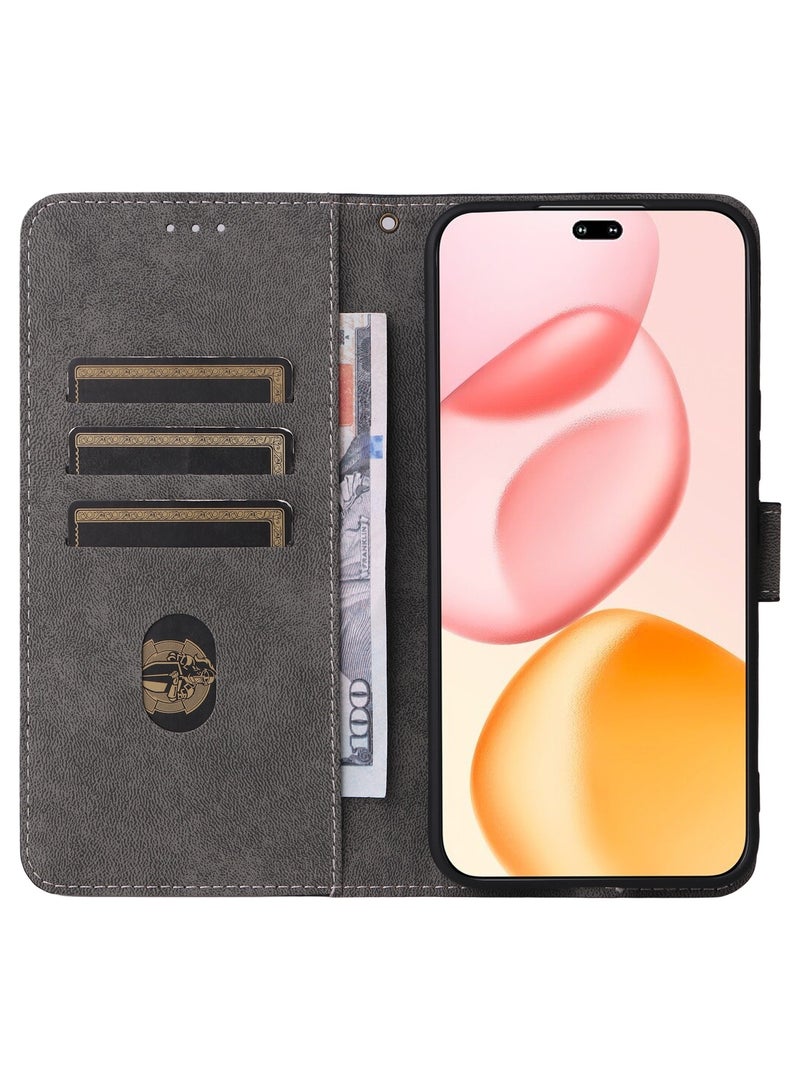 For Honor 400 Pro Flip Cover with Detachable lanyard, PU Leather Full Body Protection Shockproof Flip Mobile Phone Case, RFID Anti-theft Brush Folio Wallet Case - Image 5