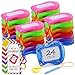 Fuyoooo 24 Set End of The Year Gifts for Kids Classroom Bulk Mini Magnetic Drawing Board Backpack Keychain Clip Erasable Doodle Writing Pad with Tag Ribbon for Kids Birthday Party Favor - Image 2