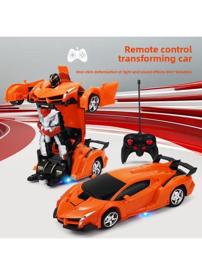 زر واحد للتحكم عن بعد تشوه سيارة سباق كهربائية نموذج سيارة شرطة للأطفال سيارة تحكم عن بعد سيارة رياضية لعبة سيارة بالجملة - اللون: 889-18 صندوق نافذة إنجليزي برتقالي - النسبة: 1:18 مفك براغي 5 بطاريات عادية - Image 3