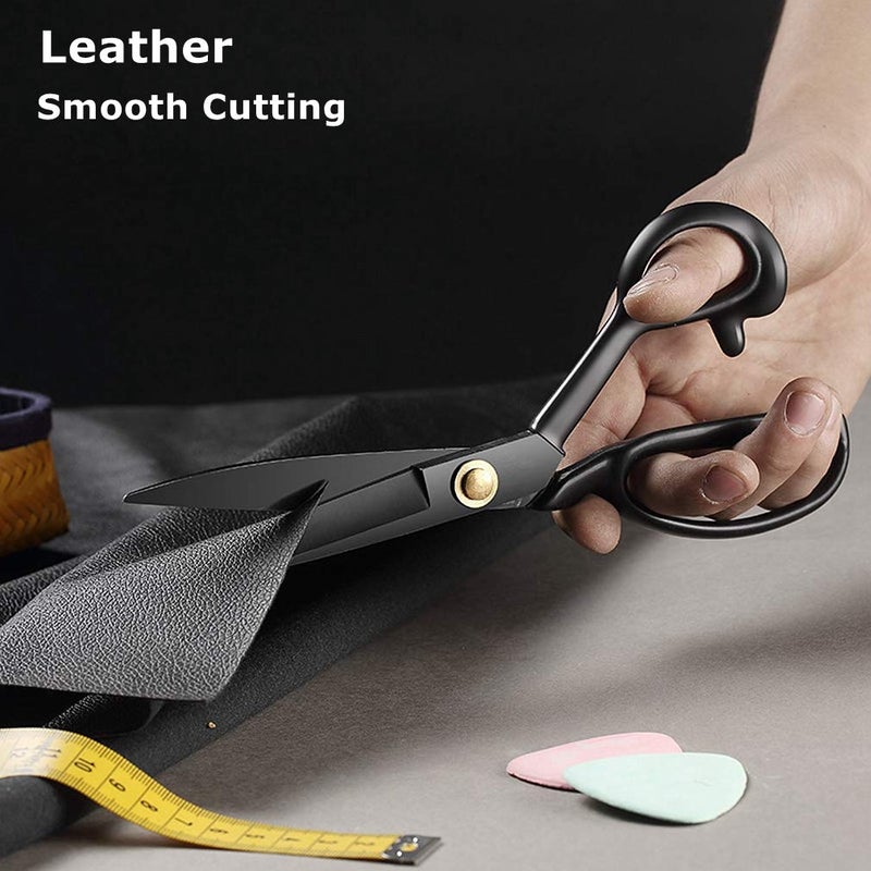 SMITH CHU Fabric Tailor Shears Professional 10" Heavy Duty Sewing Scissors for Leather Clothes Industrial Strength High Carbon Steel Tailor Scissors Sharp for Home, Office, Dressmaker, Costume Designer - Image 3