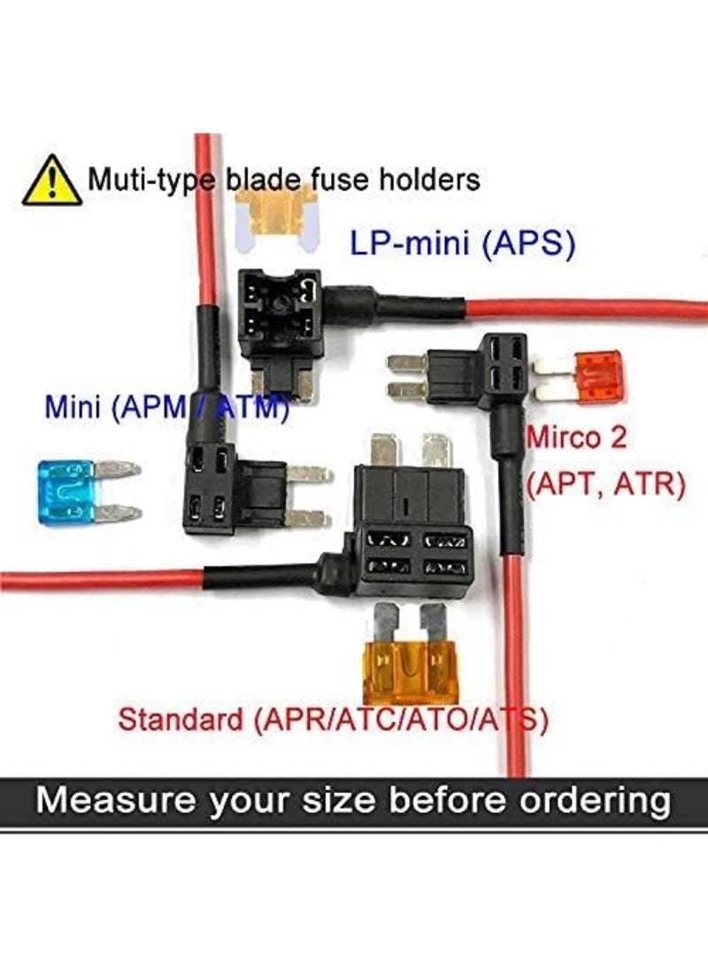 Aookay - [Upgrade] 4 Types 12V Car Fuse Tap Adapters, Additional Circuit Adapters, with MICRO2 Mini ATC ATS Low Profile Tap Adapter for Cars Trucks Boats (12 Pack) - Image 1