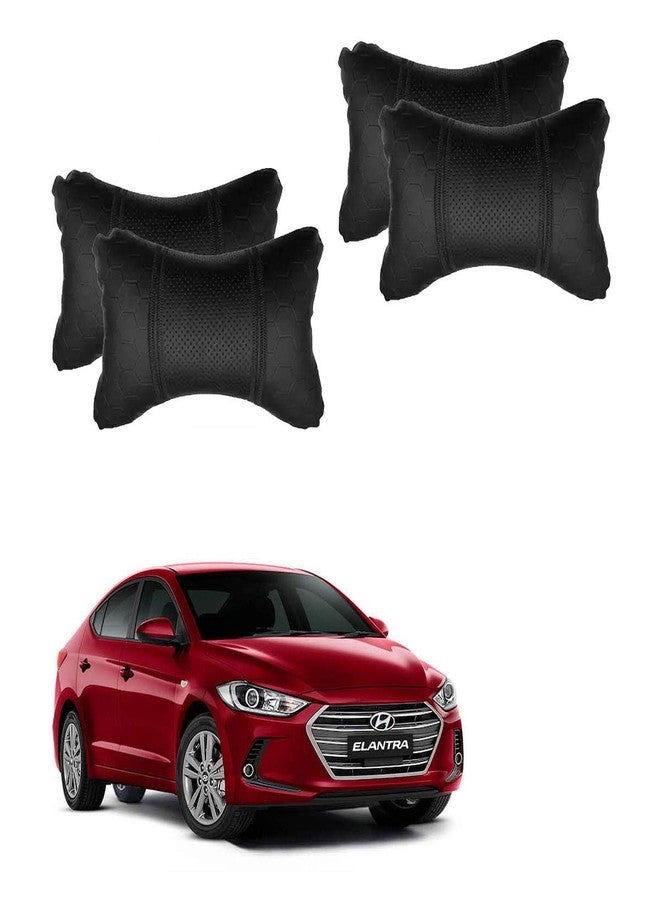 AdroitZ Black Football Design Car Neck Rest Cushion with Adjustable Straps (Pair of 2)_251 - Image 1
