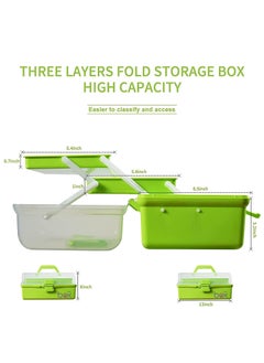 2HEET 2heet MultiLayer 3Tier Clear Plastic Toolbox with Tray Portable Storage Organizer for Art Supplies Craft Materials Kids School Tools Drawing Instruments Cosmetics and Personal Essentials  - Image 2