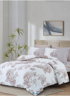 Donetella Printed Comforter Set 4-Pcs Queen Size All Season Bed Fits(140 X 200 Cm)Bedding Set With Removable Filler And Down Alternative Filling, Pale Slate  - Image 2