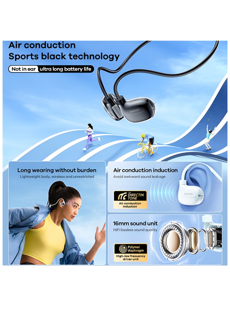 REMAX OWS Air Conduction Sports Earphones – Wireless, Long Battery Life, HiFi Sound, Lightweight, Ideal for Fitness and Running  - Image 2