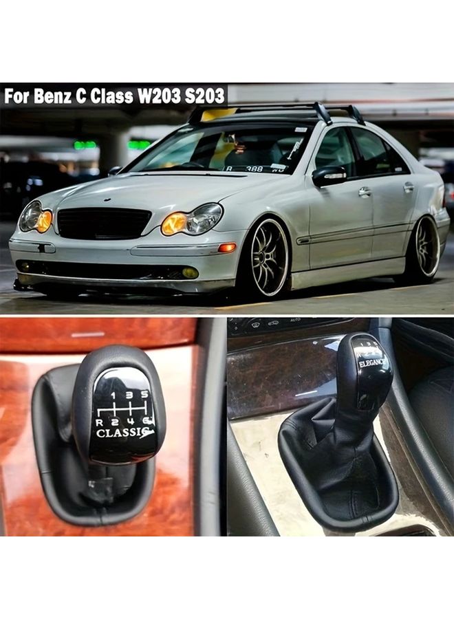 غطاء الغبار الأسود من مادة ABS لمرسيدس بنز فئة C W203 S203 مقبض ناقل الحركة اليدوي ذو 6 سرعات - Image 1