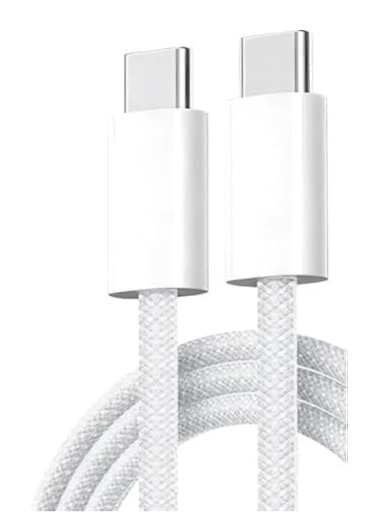 Terabyte 60W Fast Charging Data Cable Type-C To Type-C 1M White - Image 1