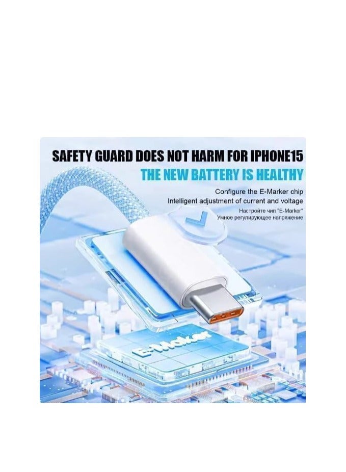 Terabyte 60W Fast Charging Data Cable Type-C To Type-C 1M White - Image 2