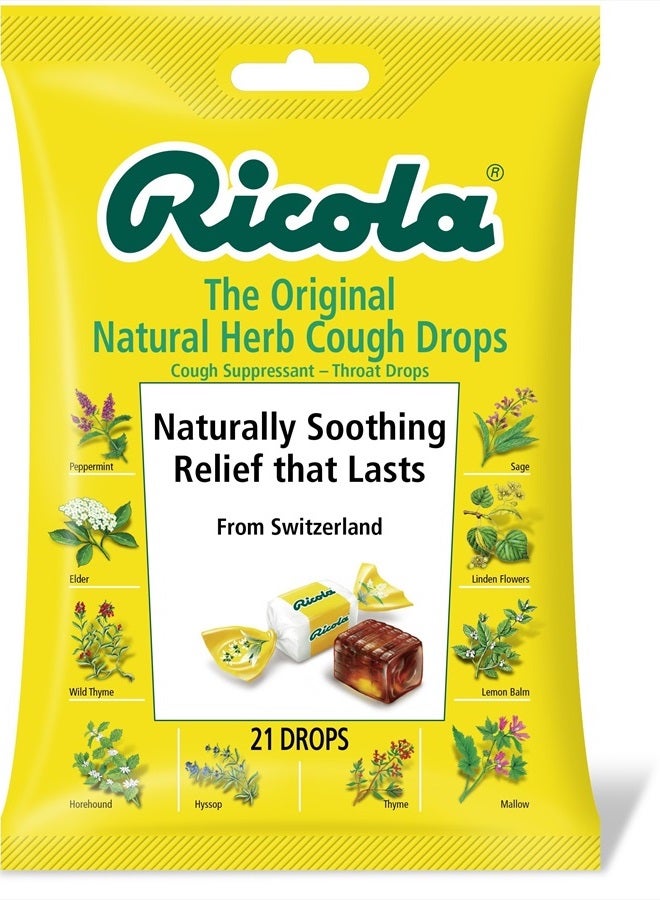 Ricola Original Natural Herb Cough Drops, 21 Drops (Pack of 12) - Image 1