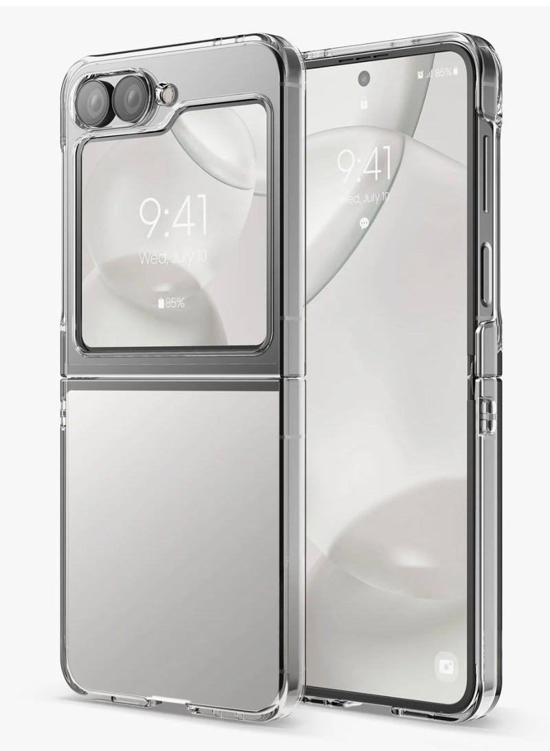 Clear Transparent Phone Case for Samsung Galaxy Z Flip 6 – Slim Ulta Thin Hard TPU Shockproof Cover, Anti-Yellowing Crystal Clear Protective Back Case with Camera Protection - Image 1