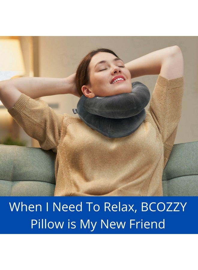 BCOZZY Neck Brace Pillow - Patented Relief for Neck Pain and Supportive Sleep-Soft, Washable, and Adjustable for Comfortable Resting. Gray Large - Image 3