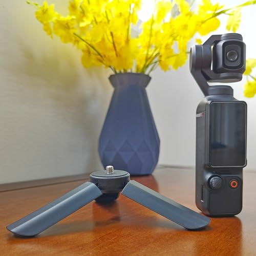 MINGVEN Mini Tripod for DJI Osmo Pocket 3 / Pocket 2, 1/4″-20 Screw Foldable Tripod Compatible with DJI Osmo Action 5 Pro/Action 4, Folding Desktop Stand for Insta360 Ace Pro, Camera Accessories - Image 2