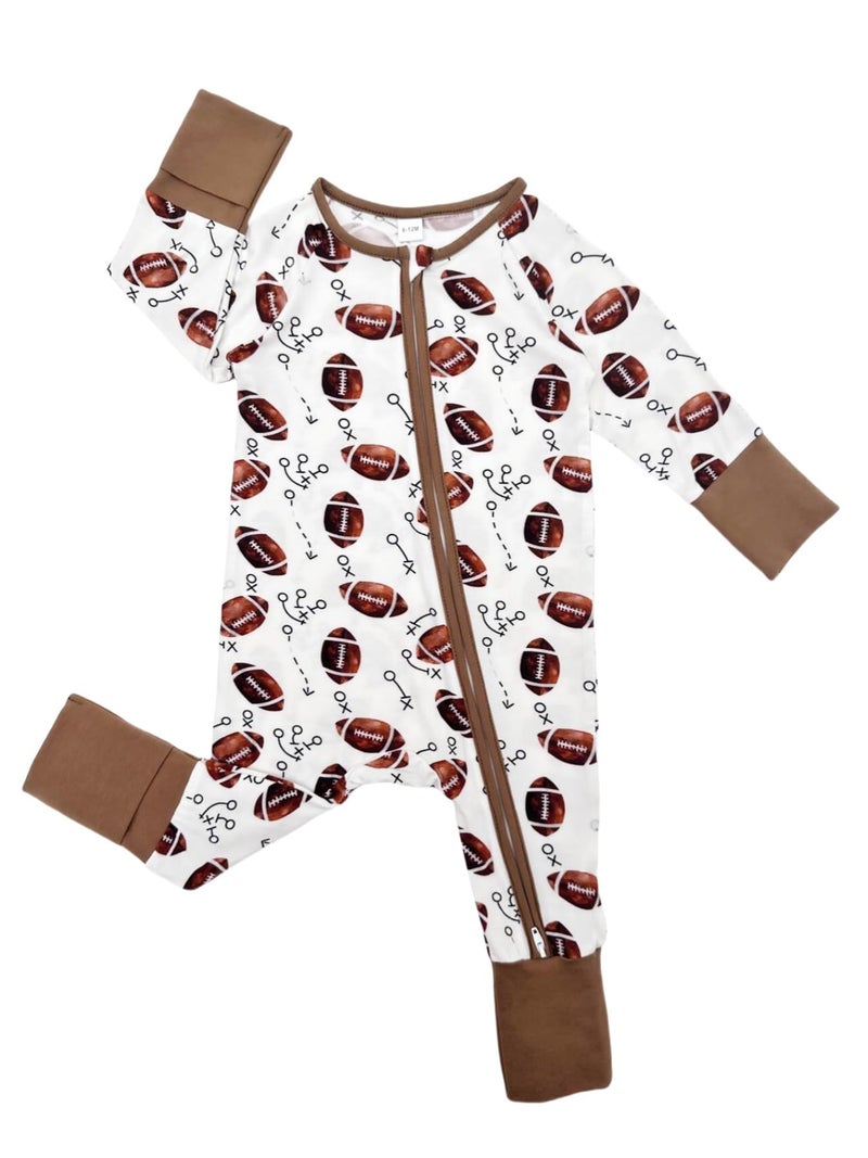 Bow Dream Baby Boy Romper Jumpsuit Bamboo Rayon Baby girl Clothes Baby Romper Clothing Newborn-24 Months Deep Green Car Rugby 1-3 Months - Image 5