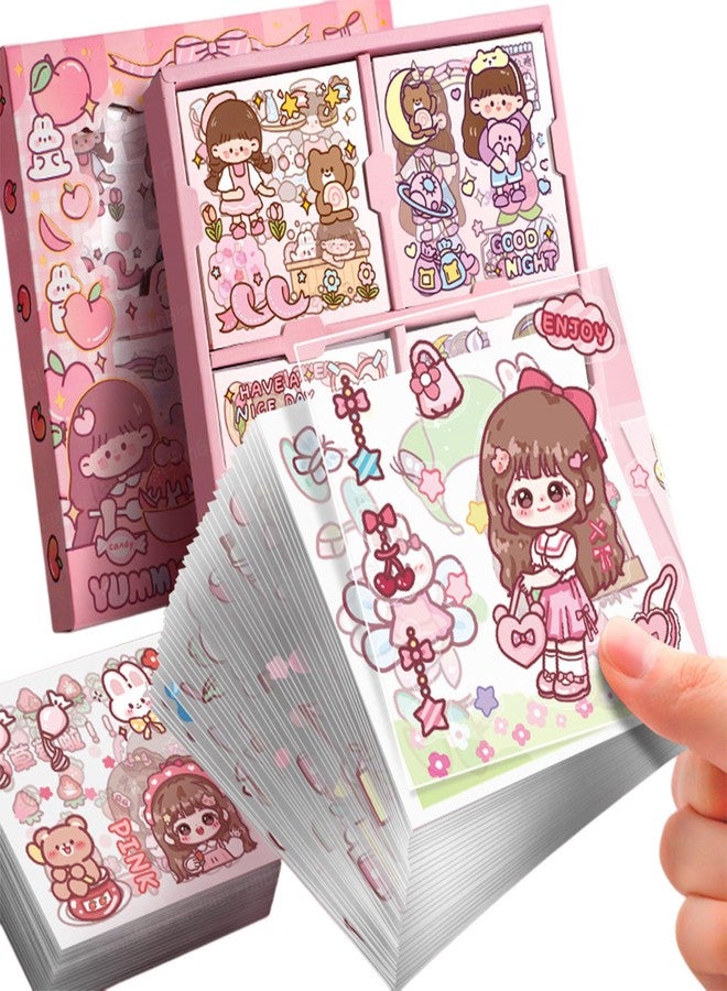 FunBlast Sweet Party Theme Kawaii Self Adhesive Floor Stickers -100 Sheets PVC Cute Washi Sticker for Project, Japanese Style Girls Sticker Set, Scrapbooking, DIY Arts Crafts - 18 x 18 x 2 CM - Image 1